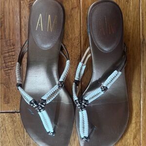 Native American Thong Sandals with Embellished Straps
